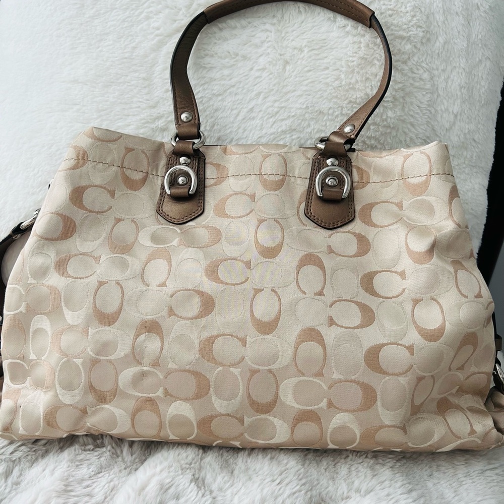 Coach Tan and Brown Shoulder Bag - Picture 2 of 5